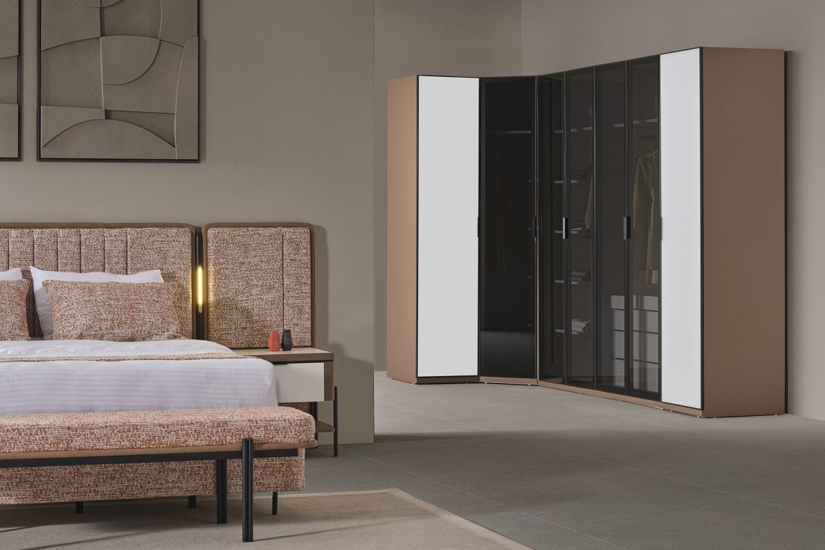 MOKA KİREMİT Köşe Dolaplı Yatak Odası (7 KAPAK) - Görsel 7